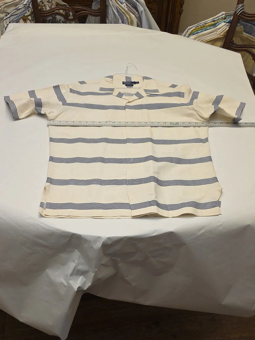 Ralph Lauren Cream and Navy Striped Polo Shirt